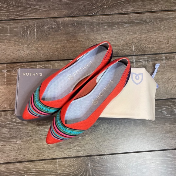 RARE Rothy’s Merino Collection Blaze Ribbon Stripe Points NEW - Picture 2 of 15